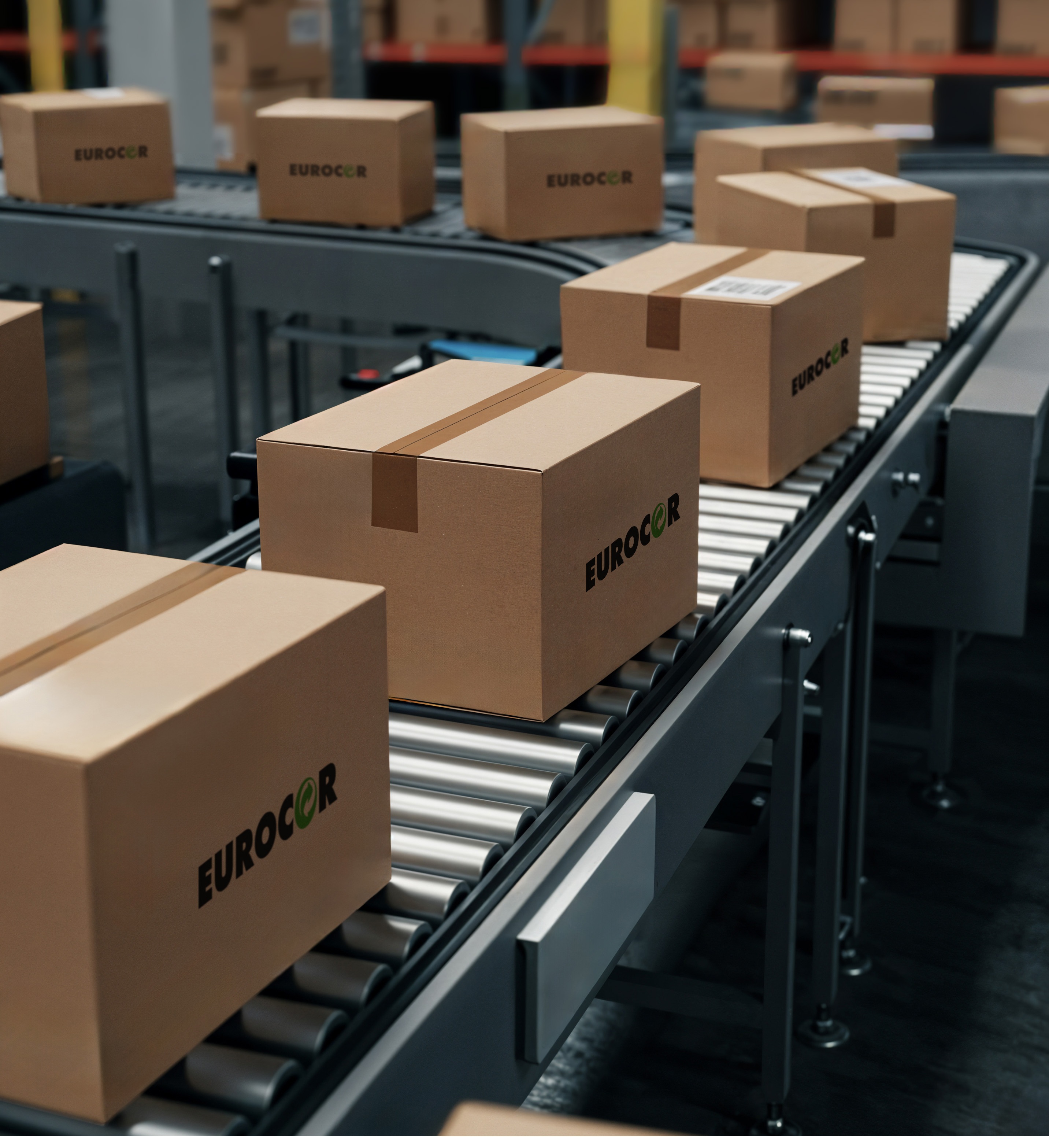 imagen de cajas en una cinta